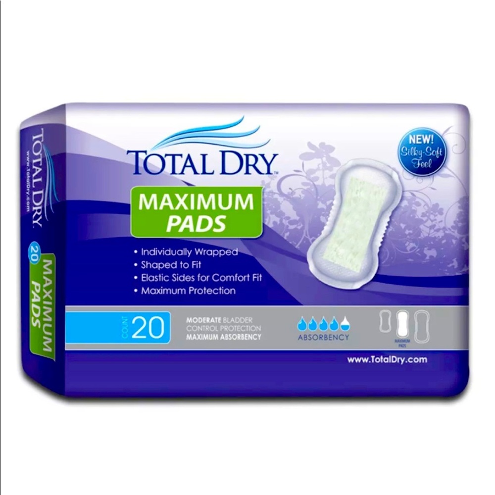 TOTAL DRY MAXIMUM PADS 20ct each packet